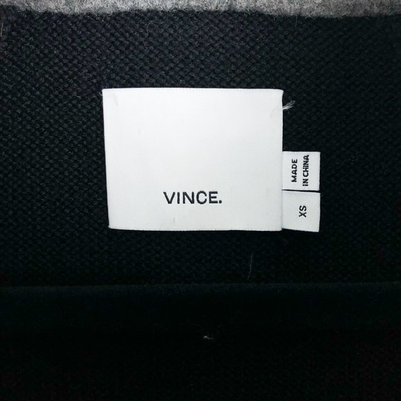 VINCE grey two tone sweater back wool coat - Picture 8 of 8